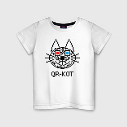 Детская футболка QR кот в стерео очках