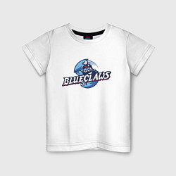 Футболка хлопковая детская Jersey shore Blue claws - baseball team, цвет: белый