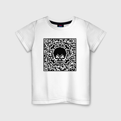 Детская футболка SKULL & BONES QR-code / Белый – фото 1