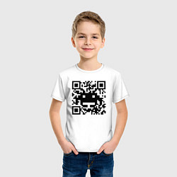 Футболка хлопковая детская QR-Monster, цвет: белый — фото 2