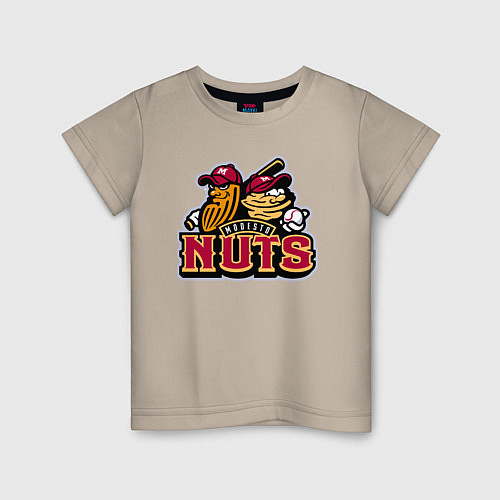 Детская футболка Modesto Nuts -baseball team / Миндальный – фото 1