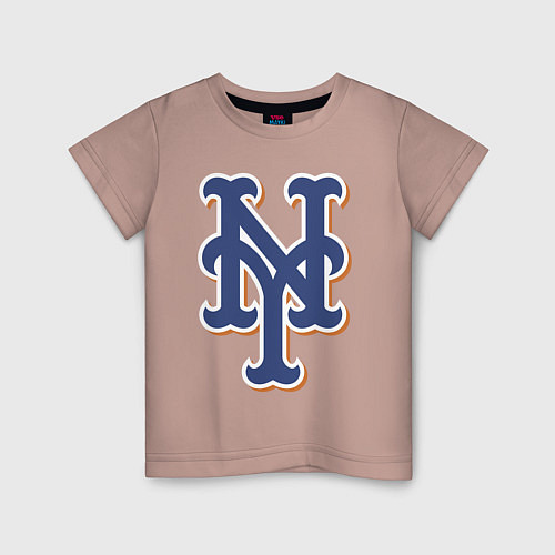 Детская футболка New York Mets - baseball team / Пыльно-розовый – фото 1