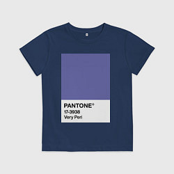 Футболка хлопковая детская Цвет Pantone 2022 года - Very Peri, цвет: тёмно-синий