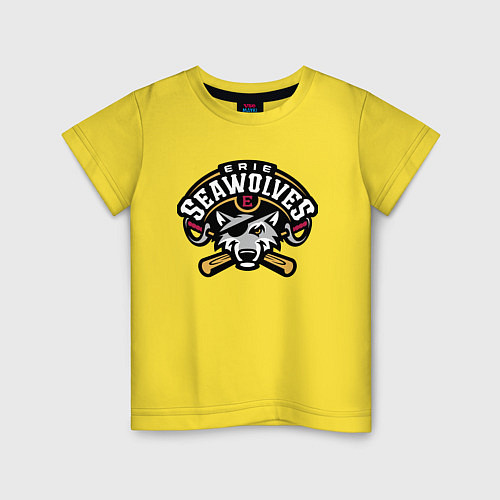 Детская футболка Sea Wolves - baseball team / Желтый – фото 1