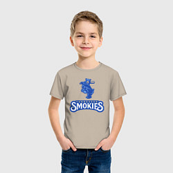 Футболка хлопковая детская Tennessee smokies - baseball team, цвет: миндальный — фото 2