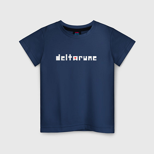 Детская футболка Deltarune logo надпись / Тёмно-синий – фото 1