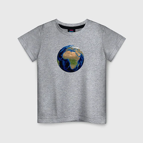 Детская футболка Планета солнечной системы земля / Меланж – фото 1