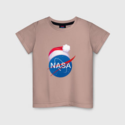 Футболка хлопковая детская NASA NEW YEAR 2022, цвет: пыльно-розовый