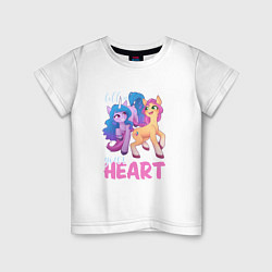 Футболка хлопковая детская My Little Pony Follow your heart, цвет: белый