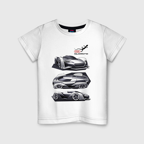 Детская футболка Audi motorsport concept sketch / Белый – фото 1