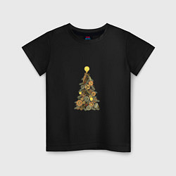 Детская футболка Новогодняя стимпанк ёлка