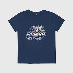 Футболка хлопковая детская Wilmington sharks -baseball team, цвет: тёмно-синий