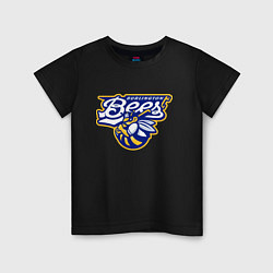 Футболка хлопковая детская Burlington Bees - baseball team, цвет: черный