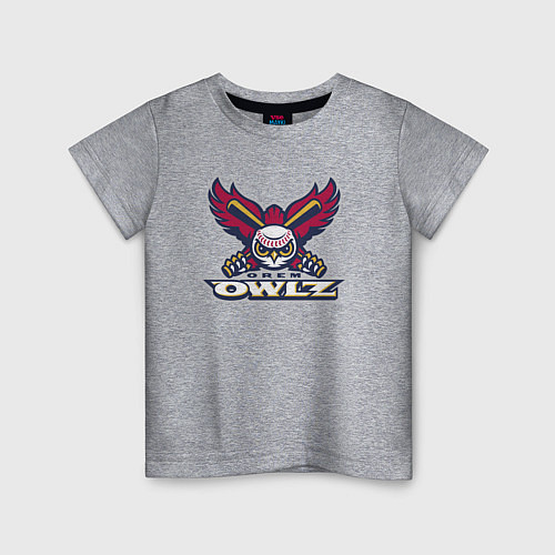 Детская футболка Orem Owlz - baseball team / Меланж – фото 1