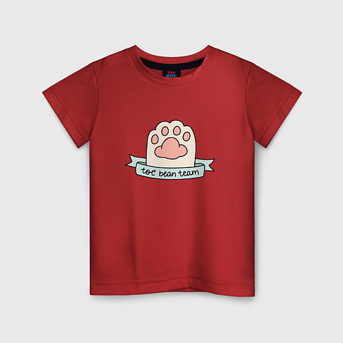 Детская футболка Лапка кота / Красный – фото 1