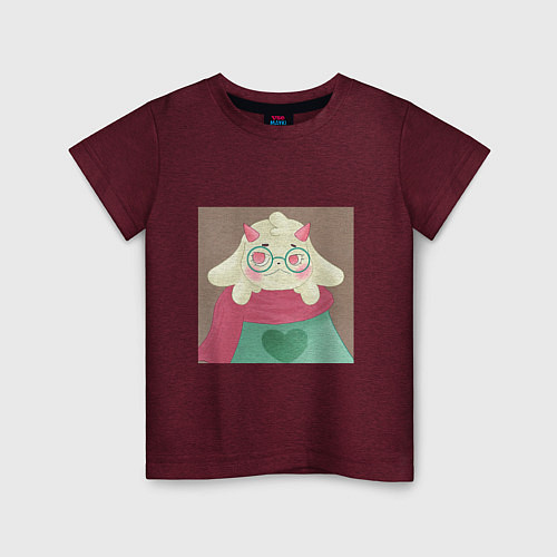 Детская футболка Deltarune Cute / Меланж-бордовый – фото 1