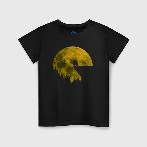 Детская футболка Pac-man moon Пакмен луна / Черный – фото 1