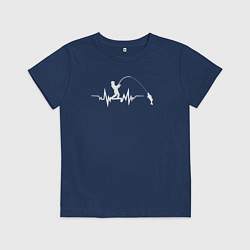 Футболка хлопковая детская Сердце рыбака, цвет: тёмно-синий
