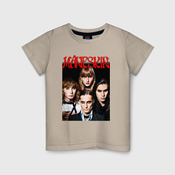 Футболка хлопковая детская MANESKIN POSTER СОСТАВ, цвет: миндальный