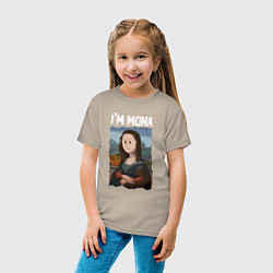 Футболка хлопковая детская Я МОНА IM MONA, цвет: миндальный — фото 2