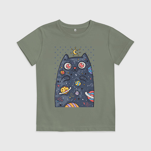 Детская футболка Лунный КотЭ / Авокадо – фото 1