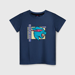Футболка хлопковая детская Mr Beast Japan Coton, цвет: тёмно-синий