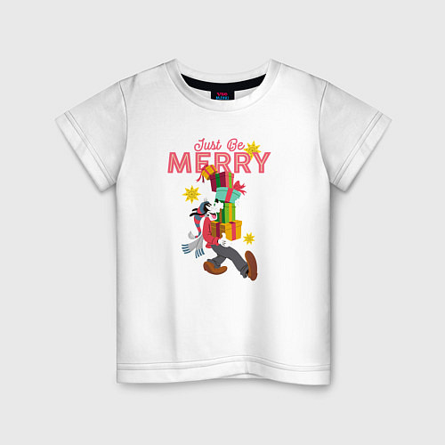 Детская футболка Just be MERRY / Белый – фото 1
