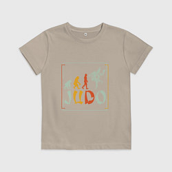 Футболка хлопковая детская Judo Warriors, цвет: миндальный