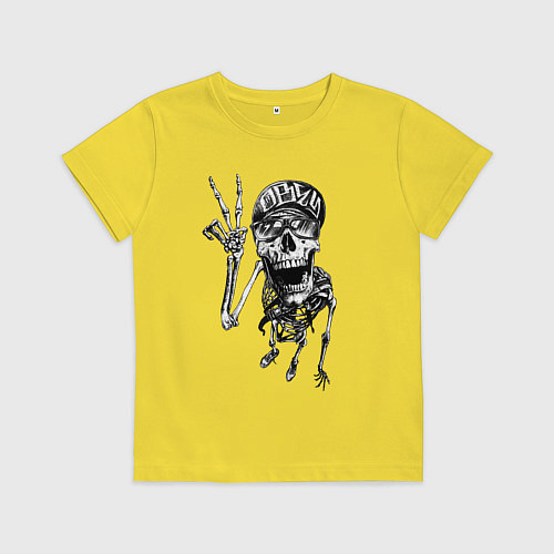 Детская футболка Skeleton dude / Желтый – фото 1