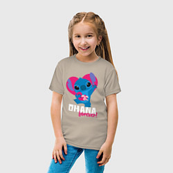 Футболка хлопковая детская Ohana forever, цвет: миндальный — фото 2