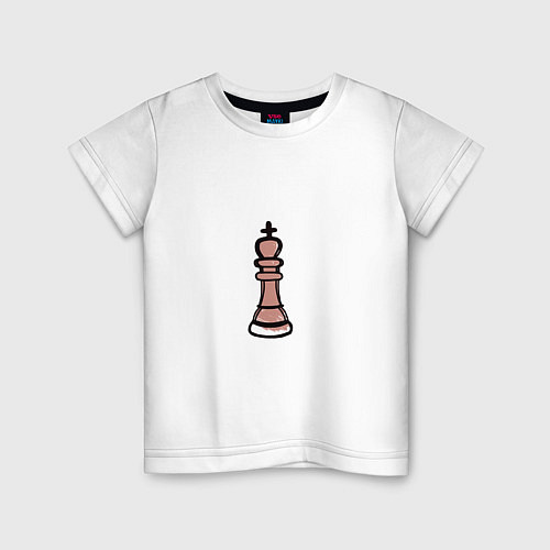 Детская футболка Шахматный король граффити / Белый – фото 1