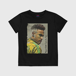 Футболка хлопковая детская Neymar Junior - Brazil national team, цвет: черный