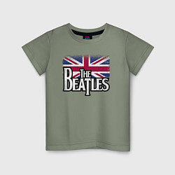 Футболка хлопковая детская The Beatles Great Britain Битлз, цвет: авокадо