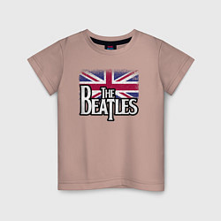 Футболка хлопковая детская The Beatles Great Britain Битлз, цвет: пыльно-розовый