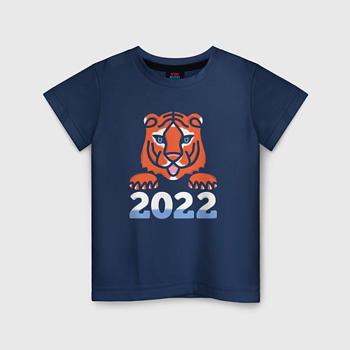 Детская футболка Год тигра 2022 китайский календарь / Тёмно-синий – фото 1