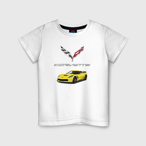 Детская футболка Chevrolet Corvette motorsport / Белый – фото 1