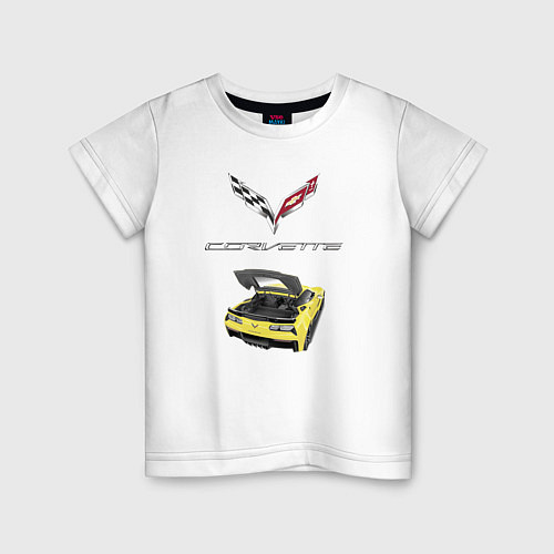 Детская футболка Chevrolet Corvette - этим всё сказано! / Белый – фото 1