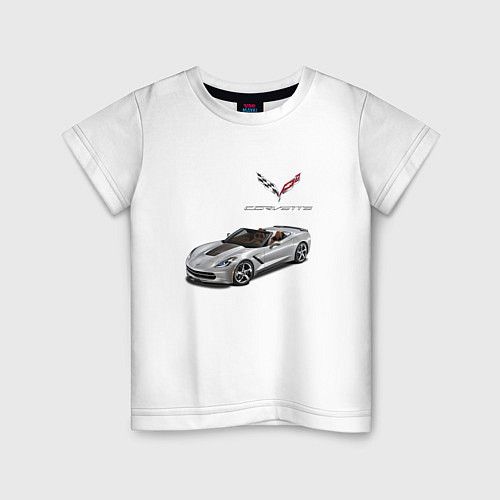 Детская футболка Chevrolet Corvette - Racing team / Белый – фото 1