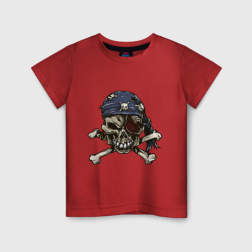 Детская футболка Pirат skull / Красный – фото 1