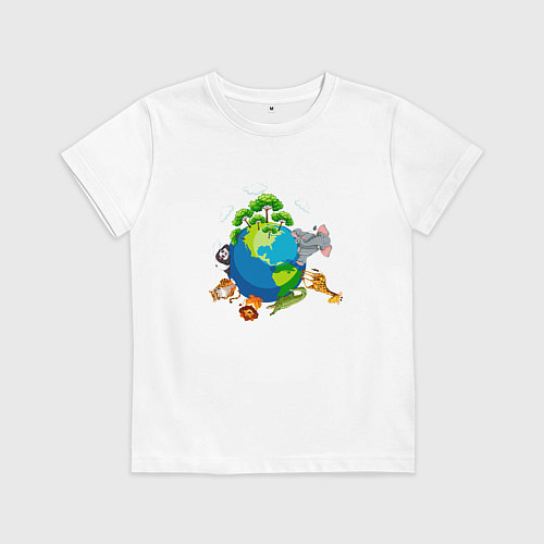 Детская футболка Мир животных / Белый – фото 1