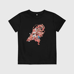 Футболка хлопковая детская Легенды сборной Голландии, цвет: черный