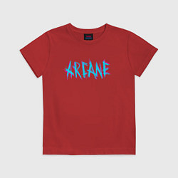 Футболка хлопковая детская ARCANE LEAGUE OF LEGENDS NEON LOGO, цвет: красный