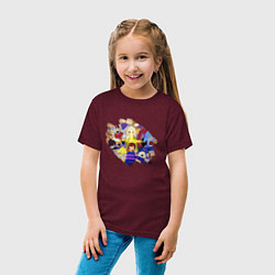 Футболка хлопковая детская FRISK UNDERTALE ФРИСК И ГЕРОИ, цвет: меланж-бордовый — фото 2