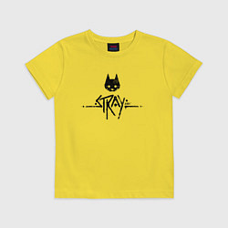 Футболка хлопковая детская Stray: Black Logo, цвет: желтый