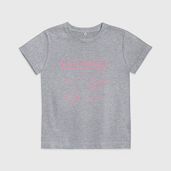 Футболка хлопковая детская BLACKPINK АВТОГРАФЫ БЛЭКПИНК, цвет: меланж