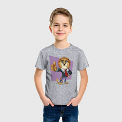 Футболка хлопковая детская Lion - boss, цвет: меланж — фото 2