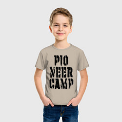 Футболка хлопковая детская Пионерский лагерь, ностальгия, цвет: миндальный — фото 2