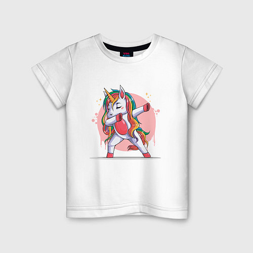 Детская футболка Единорог даббинг dab / Белый – фото 1