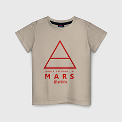 Футболка хлопковая детская 30 Seconds to Mars рок, цвет: миндальный