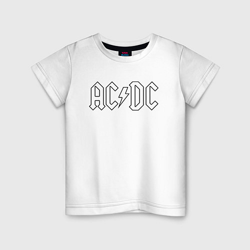 Детская футболка ACDC Logo Молния / Белый – фото 1